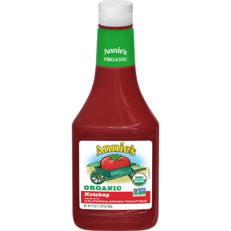Annie's Organic Ketchup, Non GMO, front of bottle.