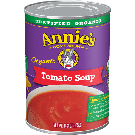 Annie's Organic Tomato Soup, front of can.