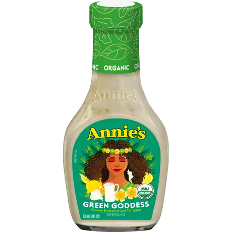 Annie's Green Goddess Dressing, Organic, front of bottle.