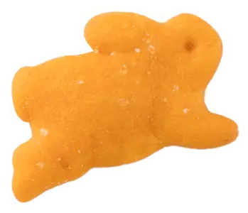 A yellow cheddar bunny cracker bumper sticker