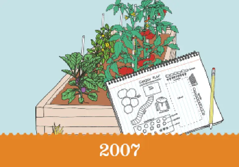 Year 2007 - An illustration of a garden plan.
