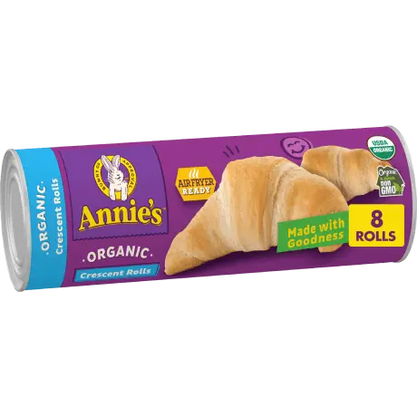 Annie's Organic Crescent Rolls, eight rolls, front of package.
