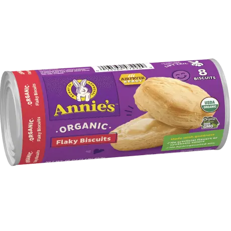 Annie's Organic Flaky Biscuits, front of package.