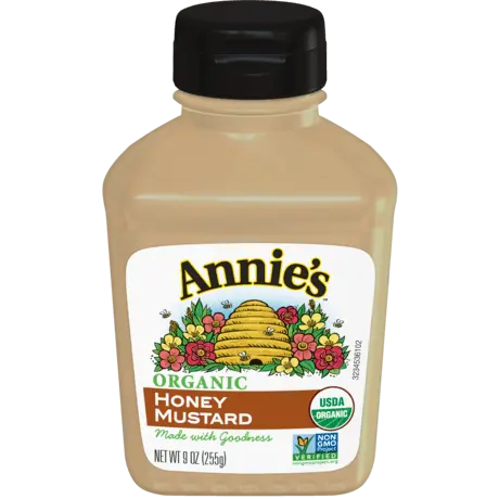 Annie's Organic Honey Mustard, Non GMO, front of package.