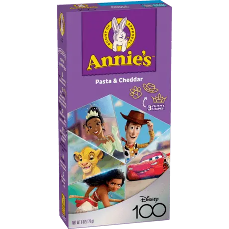 Annie's Pasta And Cheddar, Disney 100th Shapes, front of package.