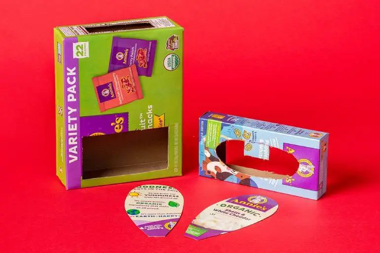 Two Annies boxes with holes cute out in the middle