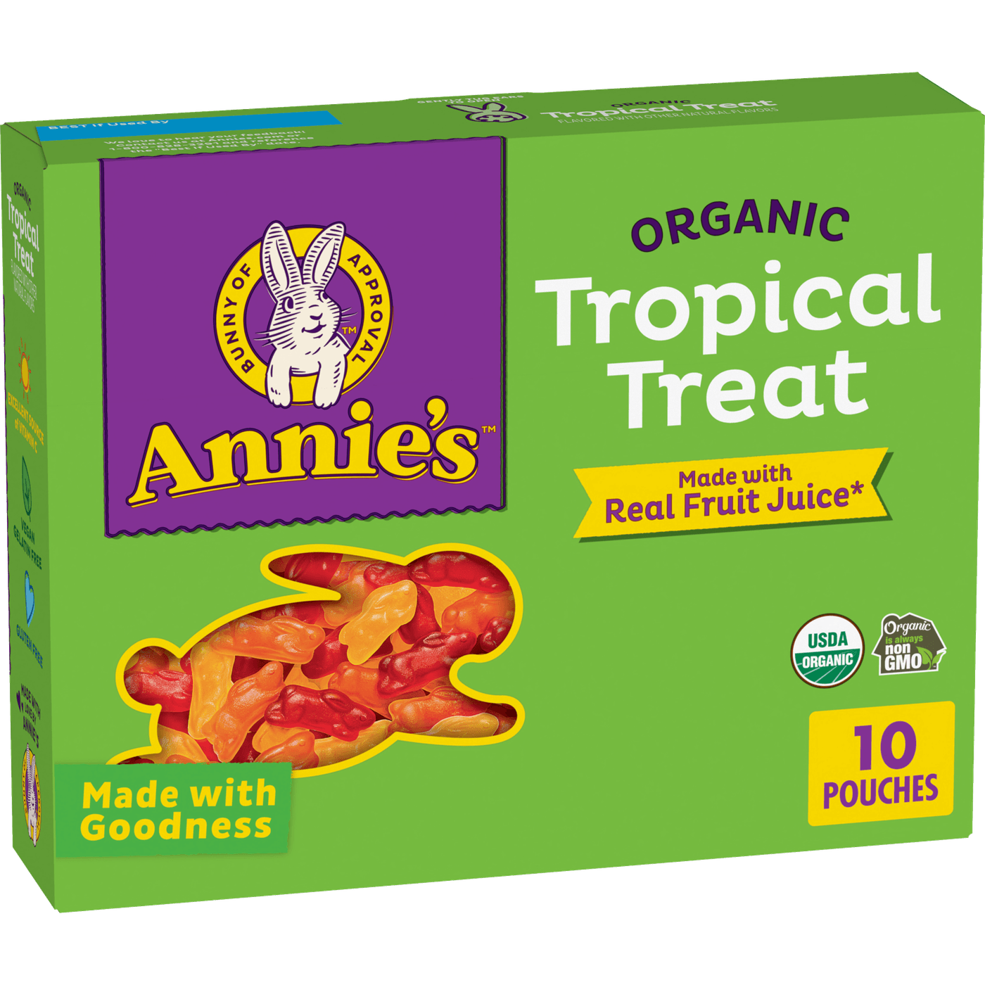 Organic Tropical Treat Bunny Fruit Snacks | Annie's Homegrown Organic Tropical Treat Bunny Fruit Snacks | Annie's Homegrown